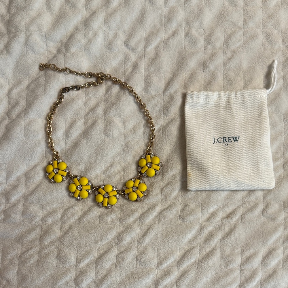 J. Crew Yellow Floral Statement Necklace